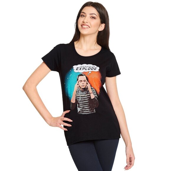 The Big Bang theory black Sheldon cooper round neck t-shirt size US S - Picture 1 of 8